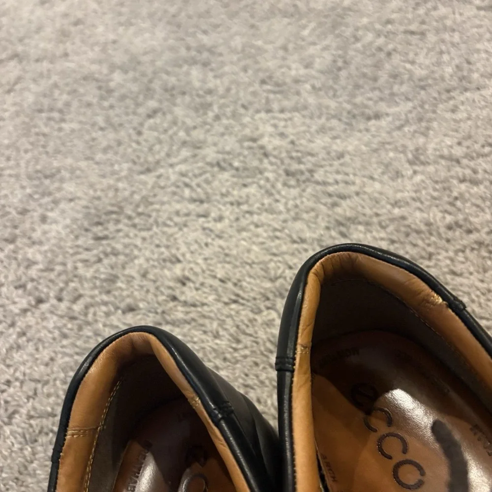 Ecco Seawalker Shoes Mens Size 10 / 44 Black Leather Oxford Casual Comfort Golf